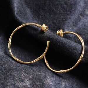 Julie Vos Bamboo Gold Hoop Earrings